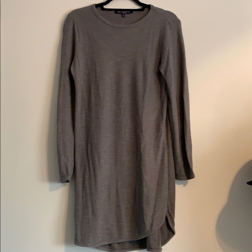 Grey Long sleeve tshirt dress
